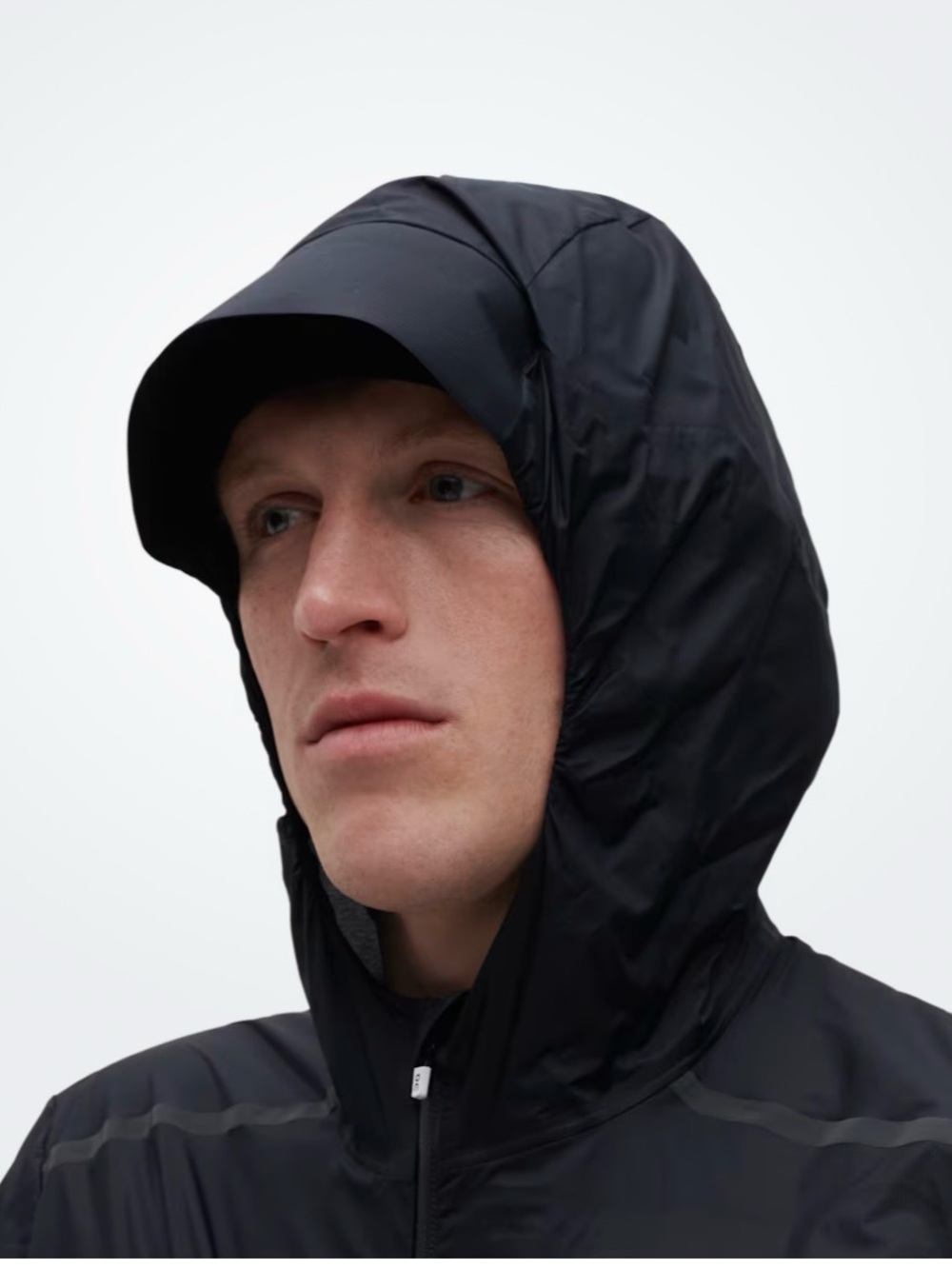 On Running Men’s  Hooded Windbreaker Jacket - Grey & Black - Picture 3 of 13